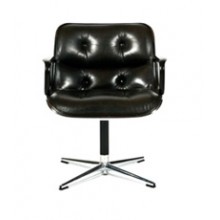 Charles Pollock Fauteuils cuir noir